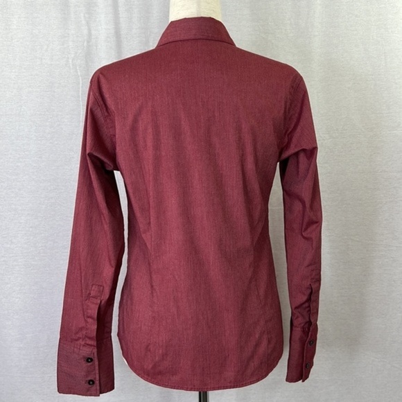 PATAGONIA Women’s Long Sleeve Button Down Maroon Burgundy Shirt Sz 10 - Picture 2 of 9